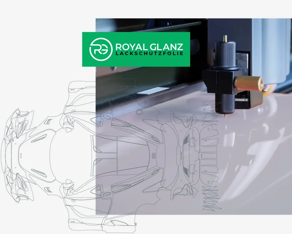 Digitaler Zuschnitt von Lackschutzfolie auf Plotter bei Royal Glanz Lackschutzfolie in München